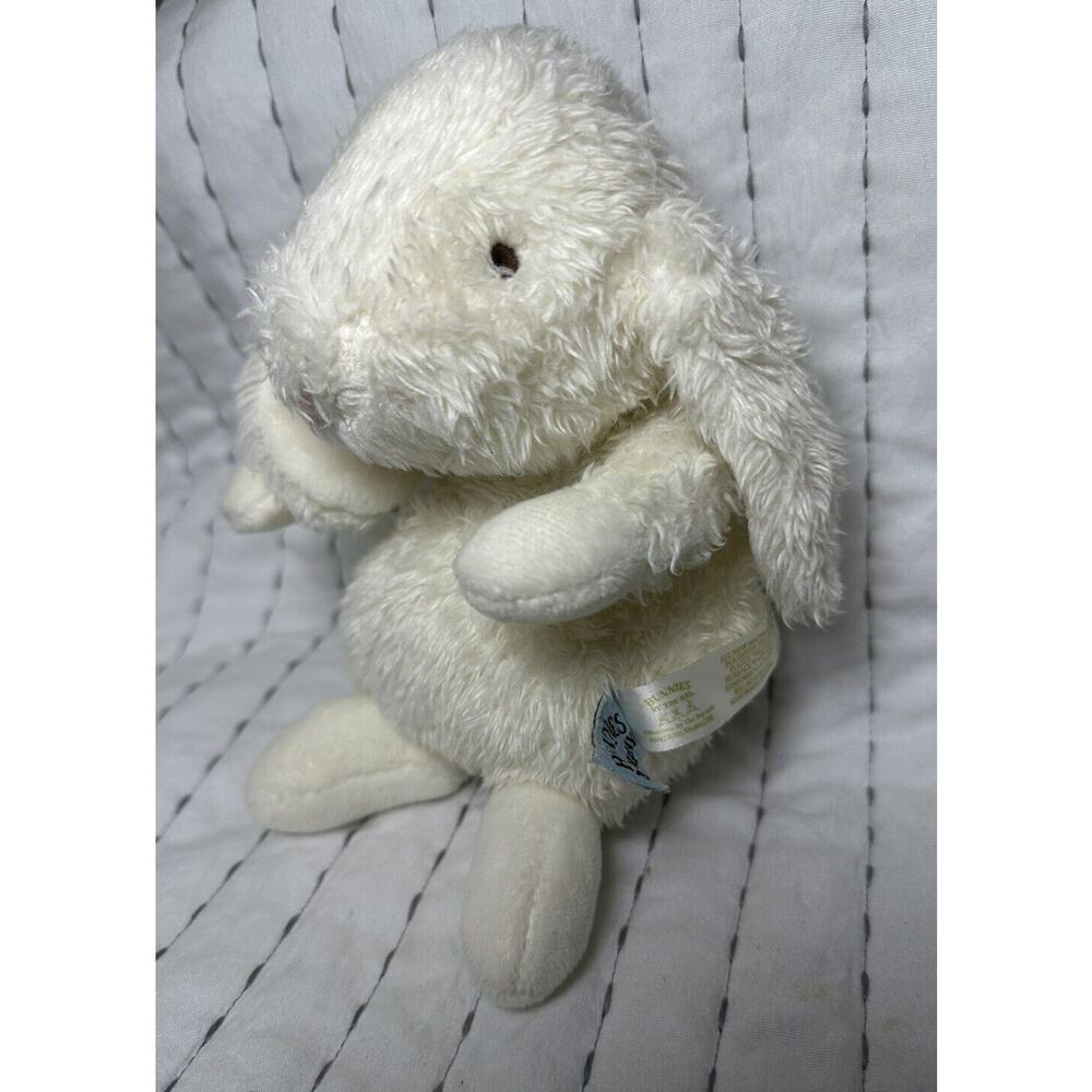 Bunny Rabbit White Plush Bunnies By The Bay Beanbag Stuffed Animal 7" Sitting